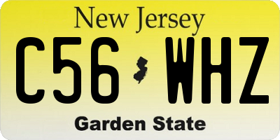 NJ license plate C56WHZ