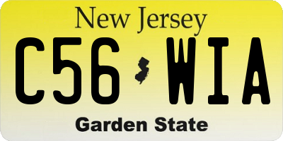 NJ license plate C56WIA