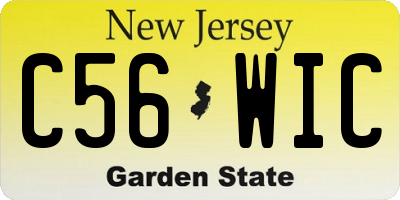 NJ license plate C56WIC