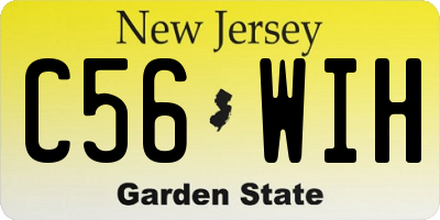 NJ license plate C56WIH
