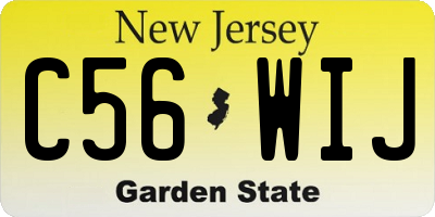 NJ license plate C56WIJ