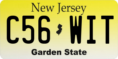NJ license plate C56WIT