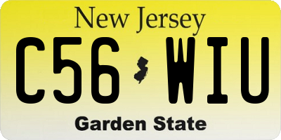NJ license plate C56WIU