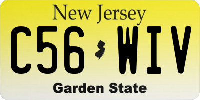 NJ license plate C56WIV