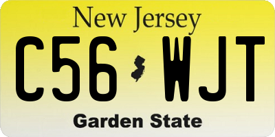 NJ license plate C56WJT