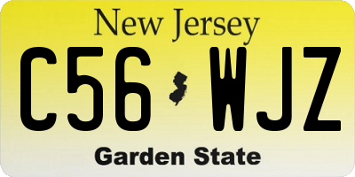 NJ license plate C56WJZ