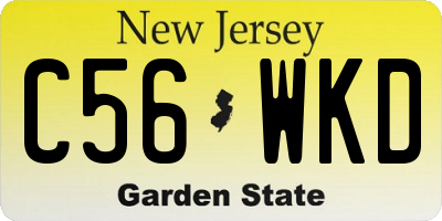 NJ license plate C56WKD