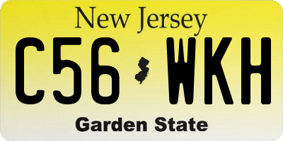NJ license plate C56WKH