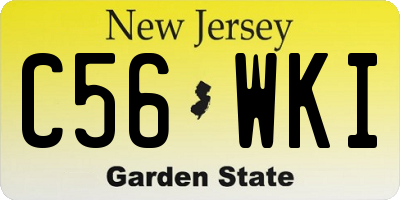 NJ license plate C56WKI