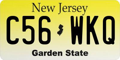 NJ license plate C56WKQ