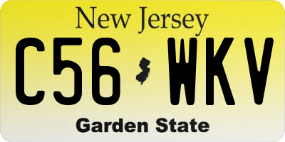 NJ license plate C56WKV