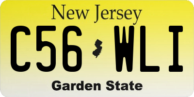 NJ license plate C56WLI
