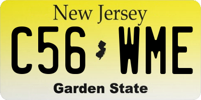 NJ license plate C56WME