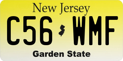 NJ license plate C56WMF