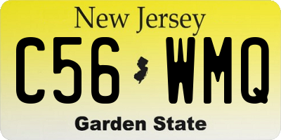 NJ license plate C56WMQ