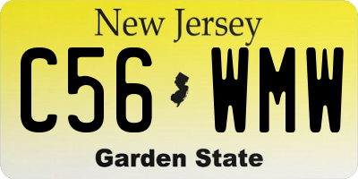 NJ license plate C56WMW