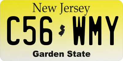 NJ license plate C56WMY