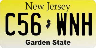 NJ license plate C56WNH