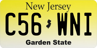 NJ license plate C56WNI