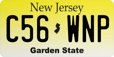 NJ license plate C56WNP