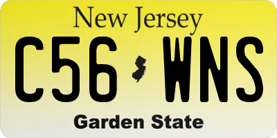 NJ license plate C56WNS
