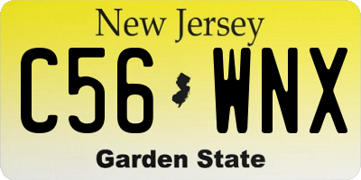 NJ license plate C56WNX