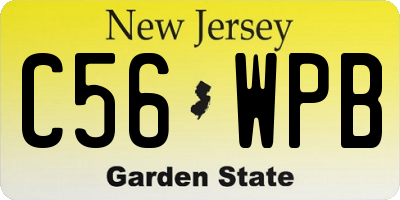 NJ license plate C56WPB