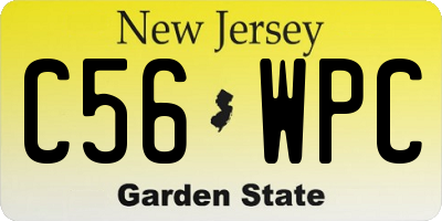 NJ license plate C56WPC