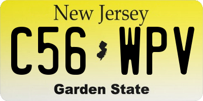 NJ license plate C56WPV