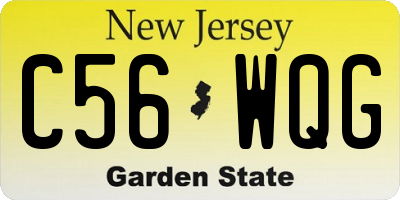 NJ license plate C56WQG