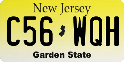 NJ license plate C56WQH