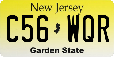 NJ license plate C56WQR