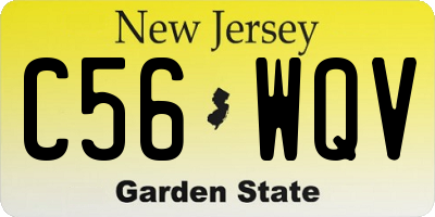 NJ license plate C56WQV