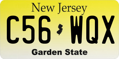 NJ license plate C56WQX