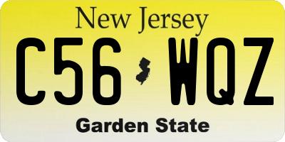 NJ license plate C56WQZ