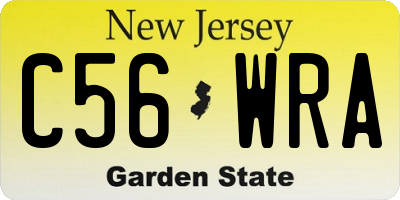 NJ license plate C56WRA