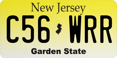 NJ license plate C56WRR