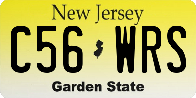 NJ license plate C56WRS