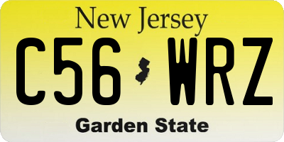 NJ license plate C56WRZ