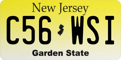 NJ license plate C56WSI