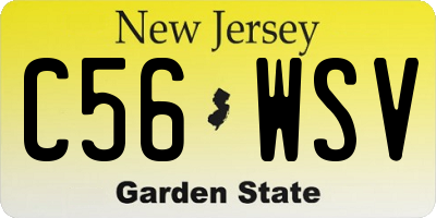 NJ license plate C56WSV