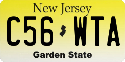 NJ license plate C56WTA