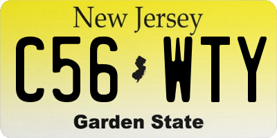 NJ license plate C56WTY