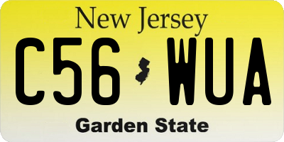 NJ license plate C56WUA
