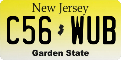 NJ license plate C56WUB