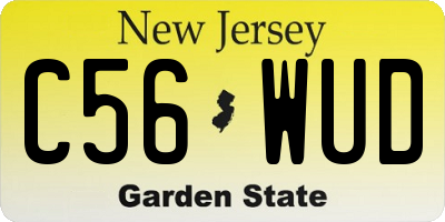 NJ license plate C56WUD