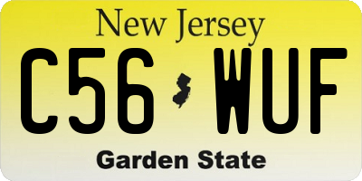 NJ license plate C56WUF