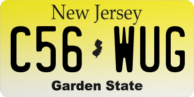 NJ license plate C56WUG