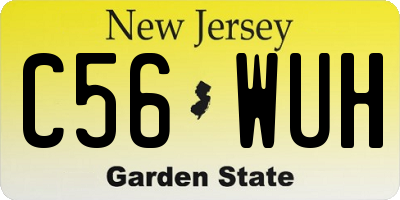 NJ license plate C56WUH
