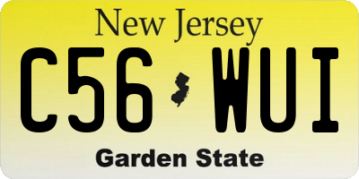 NJ license plate C56WUI